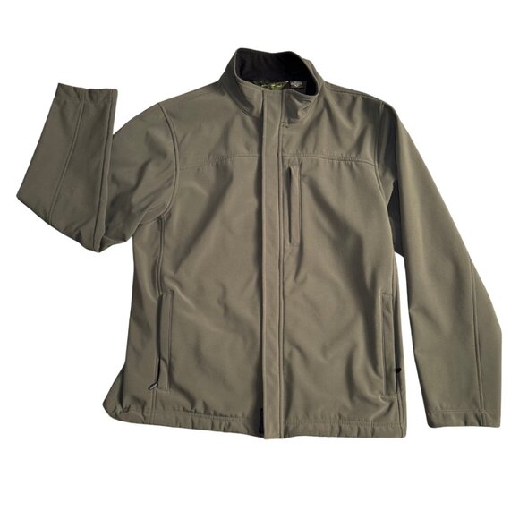 Eddie Bauer Full Zip Jacket Weather Proof Fleece Lined Olive Green Men's Medium - Picture 5 of 5